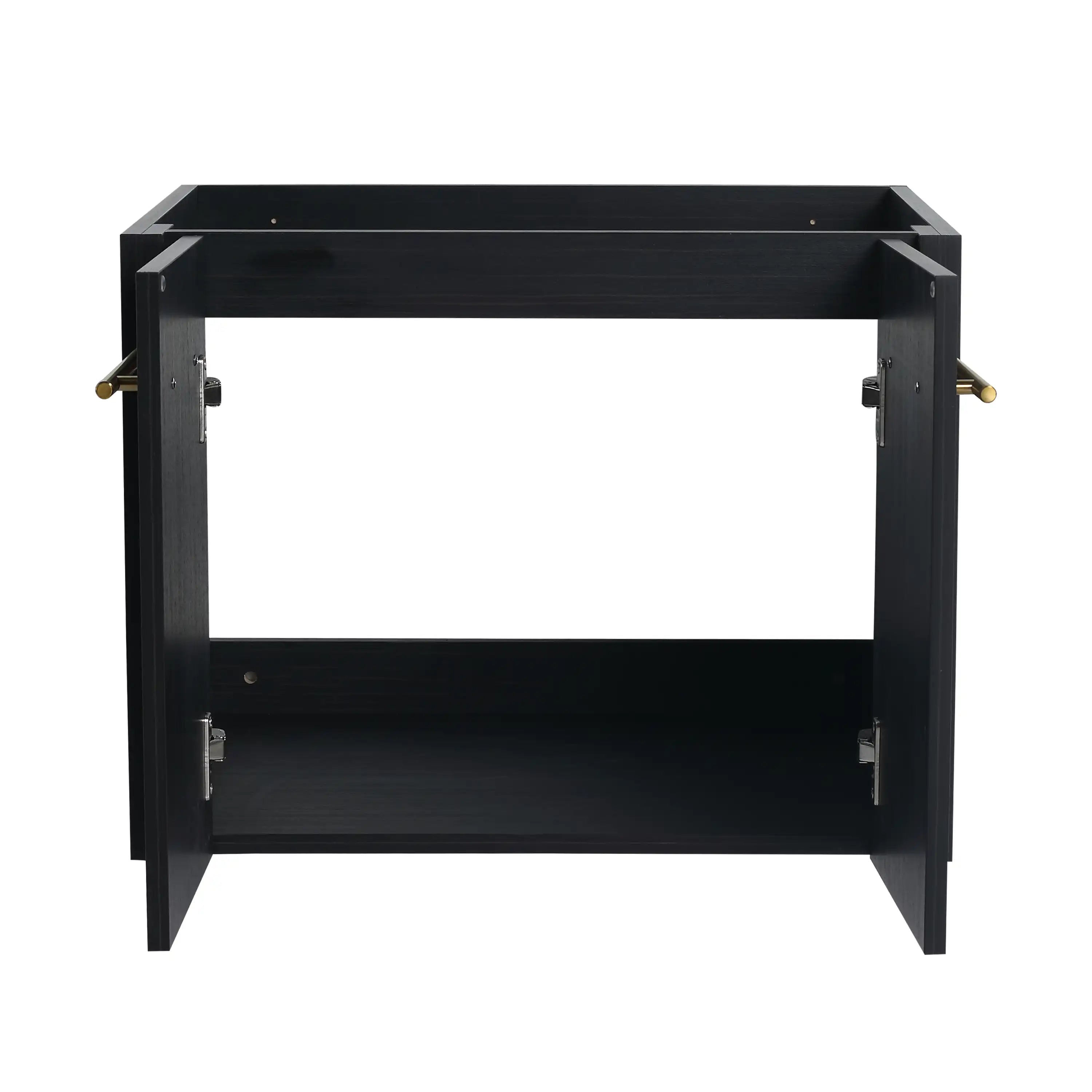 Noirline Series 24-inch bathroom vanity cabinet no sink showing interior storage view.