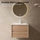 24/30/36" X 18" X 20" Wall-Mounted Bathroom Vanity with White Ceramic Sink and Natural Walnut Cabinet color: White+Walnut