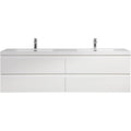 71 inch bathroom vanity front view with double sinks and four drawers | Ace Decor