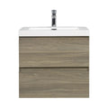 Oakmere Series 24" Ash Grey Bathroom Floating Vanity with Resin Sink & 2 Soft-Close Drawers