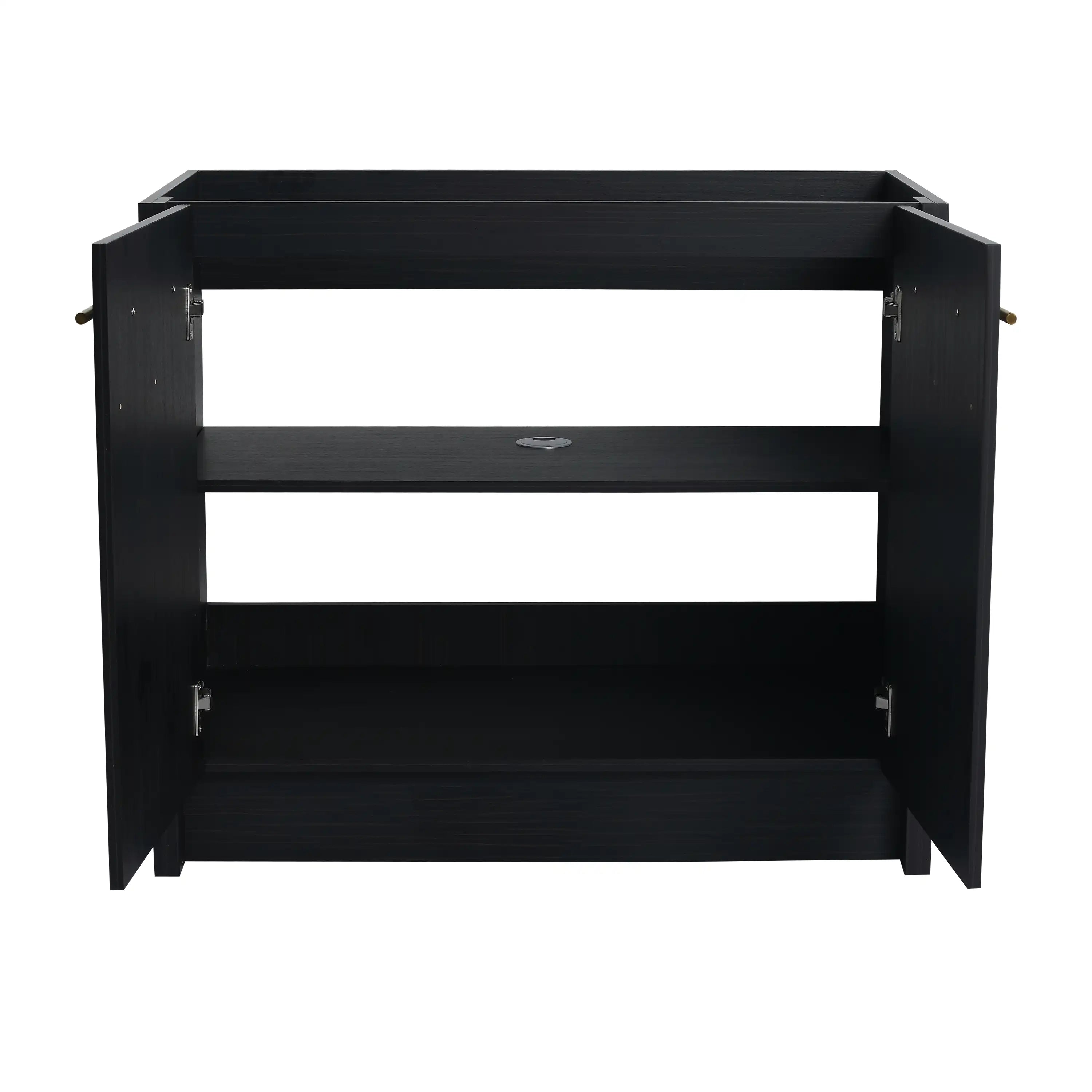 Noirline 36 inch freestanding bathroom vanity interior view showing adjustable shelf design.
