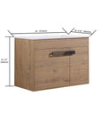 36" freestanding 36 inch bathroom vanity dimension diagram highlighting cabinet width and depth without legs | Ace Decor