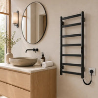 Erynd 20" x 32" Electric Towel Rack with 7 Variable-Spacing Bars, LED Touch Control & Plug-in/Hardwired Installation