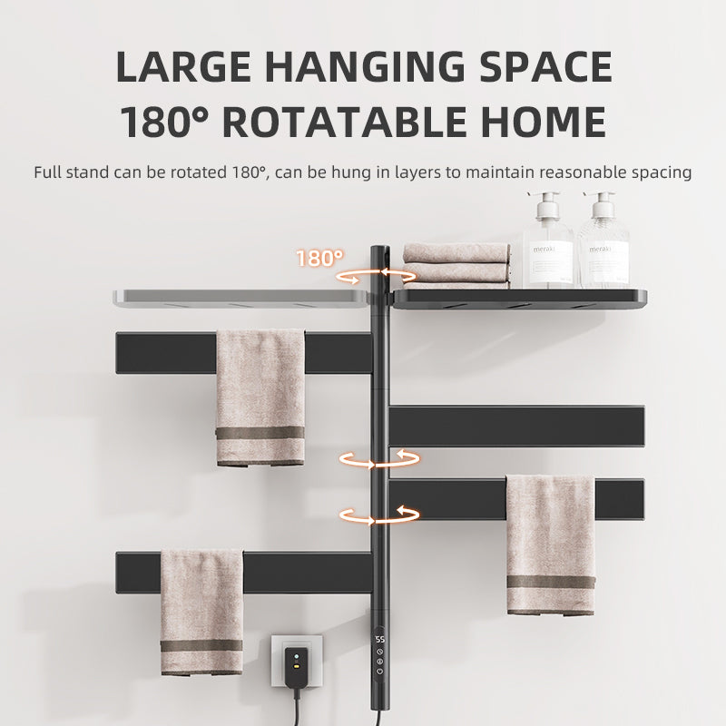 18" X 30" Intelligent Rotating Heated Towel Rack - Energy-Efficient & Safe