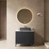 30 inch black bathroom vanities 30 inches styled in a modern bathroom setting | Ace Decor