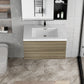 Floating Bathroom Vanity with Resin Top Basin & Soft Close Drawers - Modern Wall-Mounted Storage Cabinet color: Ash Grey