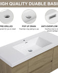 47/59" Modern Floating Bathroom Vanity with Resin Top Basin color: Oak | sink: single