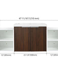 Floating Bathroom Cabinet with Sink & Soft-Close Doors - Ideal for Small Bathrooms color: California Walnut | size: 48 inch | combination: Two Side Cabinets