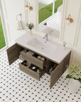 48 inch bathroom vanity with spacious drawers and cabinet storage, open layout showing interior organization | Ace Decor