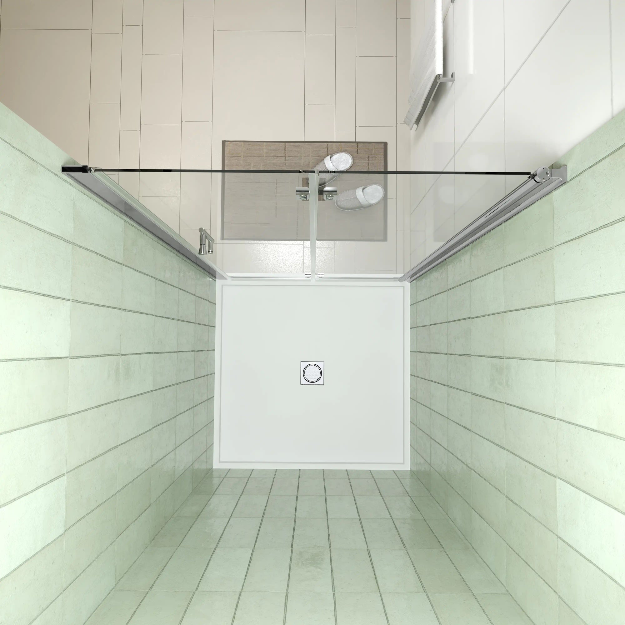 32&quot; x 72&quot; Chrome Semi-Frameless Bi-Fold Shower Door