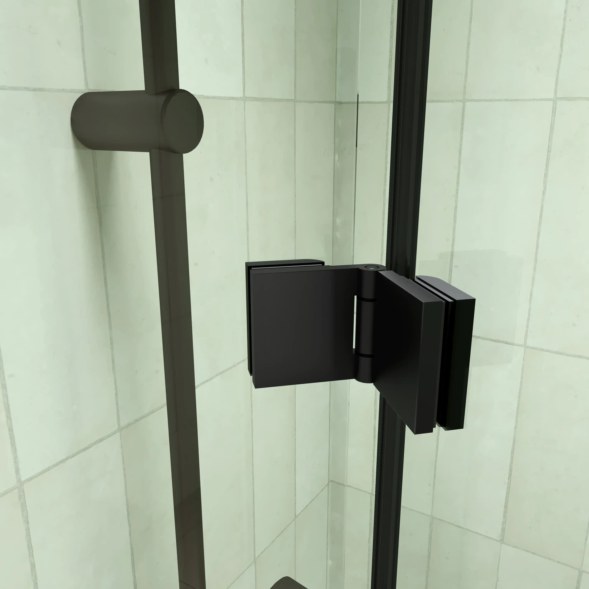 30&quot; x 72&quot; Matte Black Semi-Frameless Bi-Fold Shower Door
