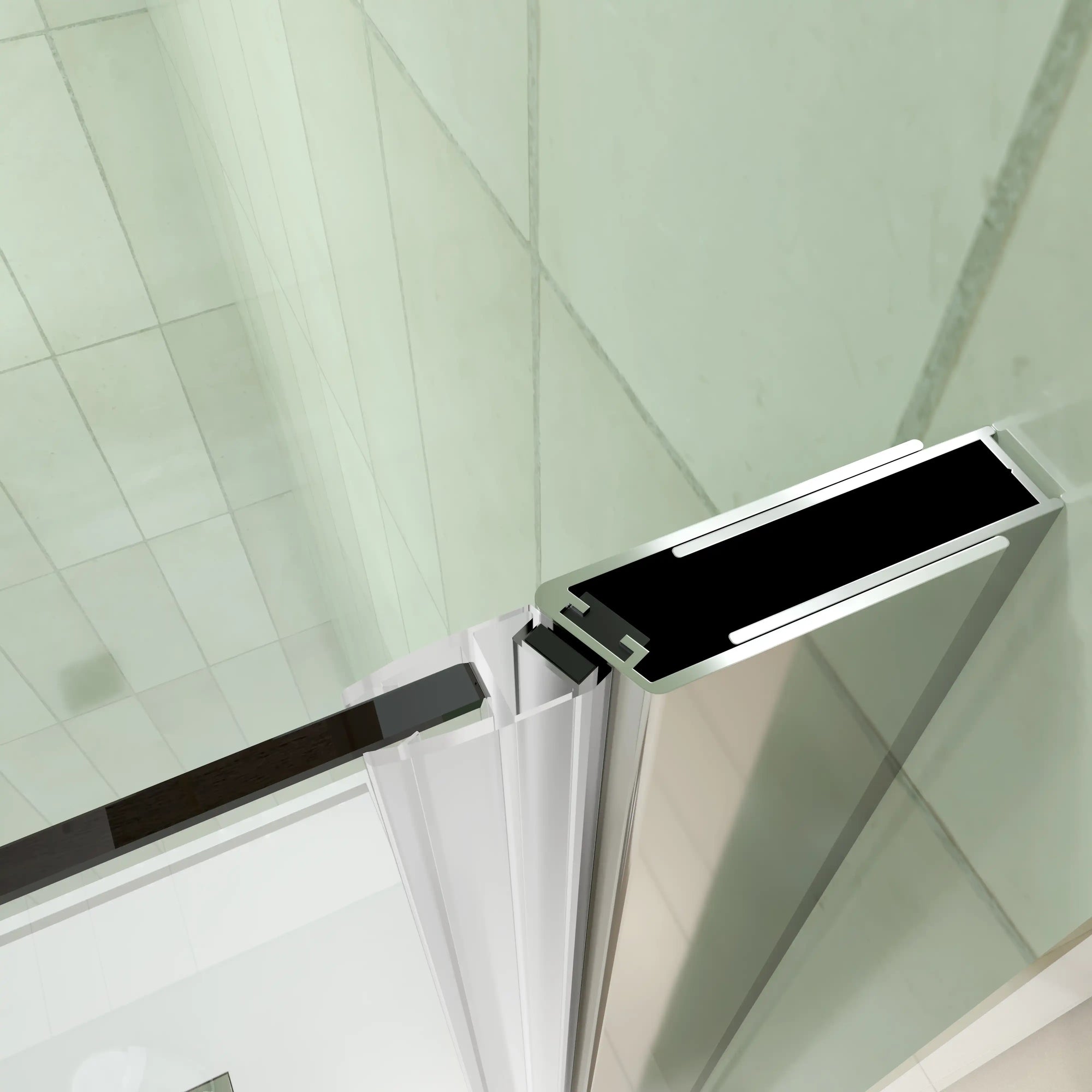 34&quot; x 72&quot; Chrome Semi-Frameless Bi-Fold Shower Door