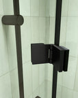 30" x 72" Matte Black Semi-Frameless Bi-Fold Shower Door