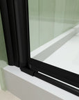 30" x 72" Matte Black Semi-Frameless Bi-Fold Shower Door