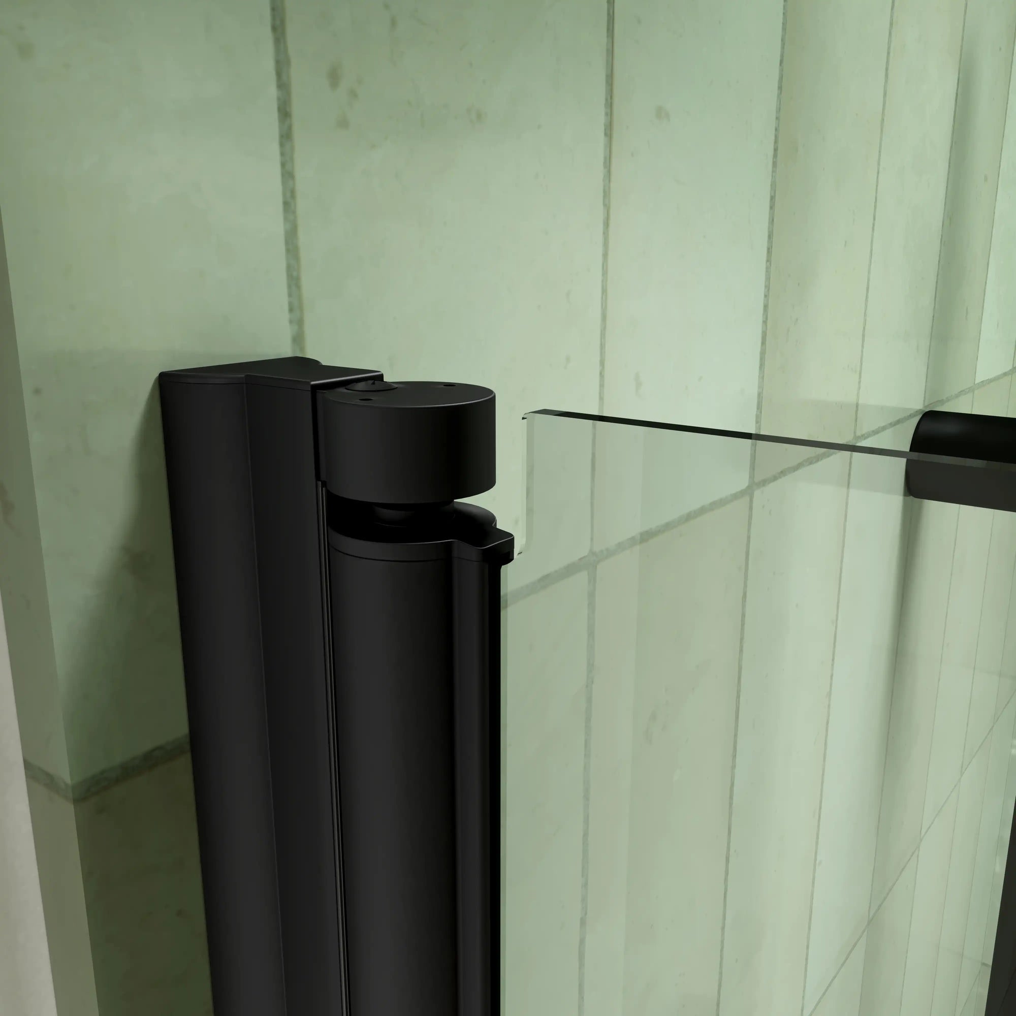 34&quot; x 72&quot; Matte Black Semi-Frameless Bi-Fold Shower Door