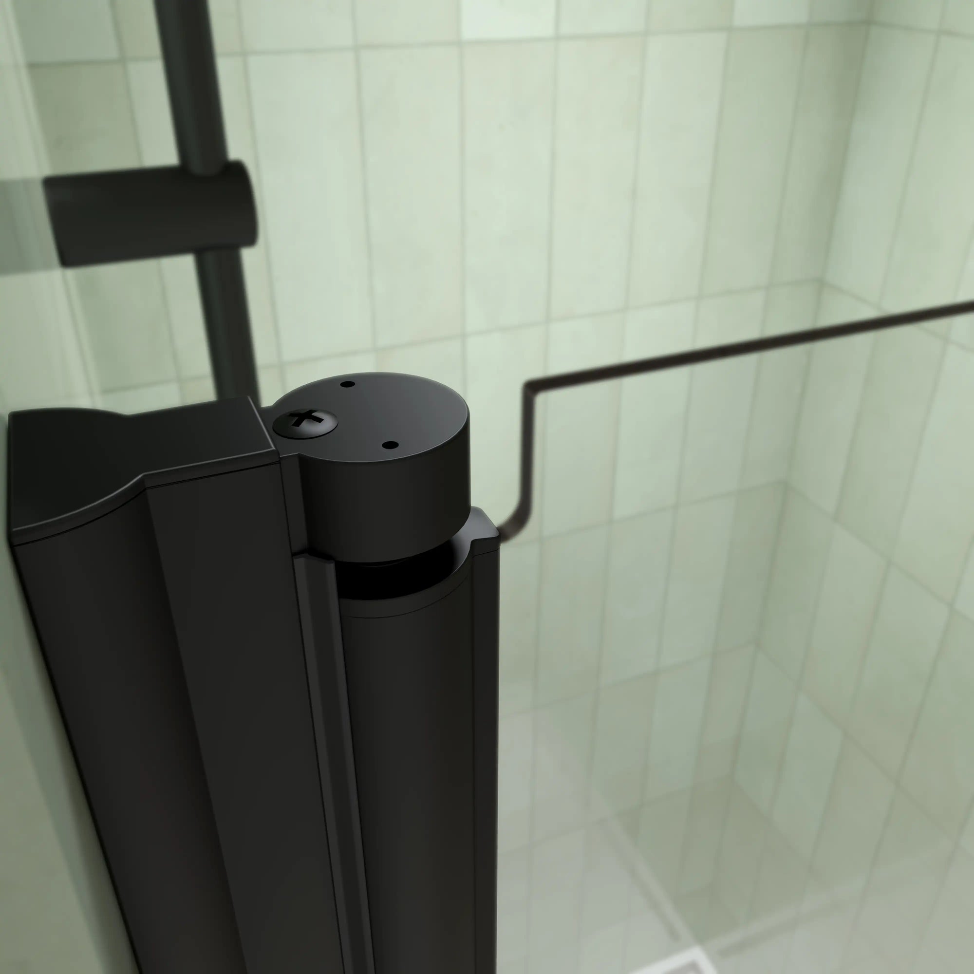 34&quot; x 72&quot; Matte Black Semi-Frameless Bi-Fold Shower Door