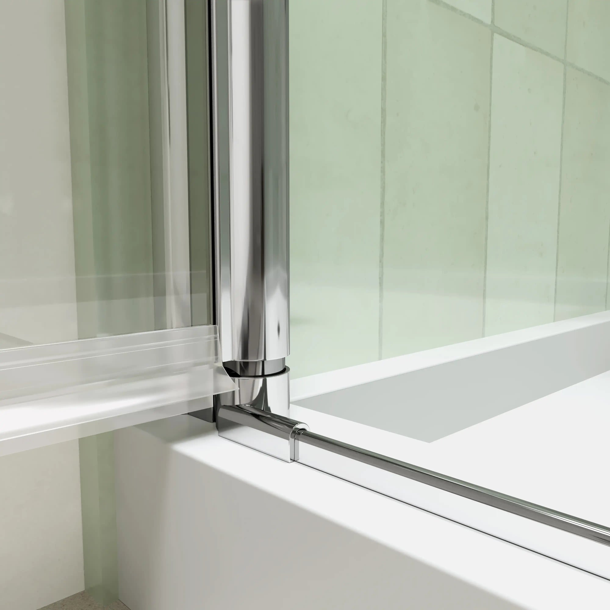 32&quot; x 72&quot; Chrome Semi-Frameless Bi-Fold Shower Door