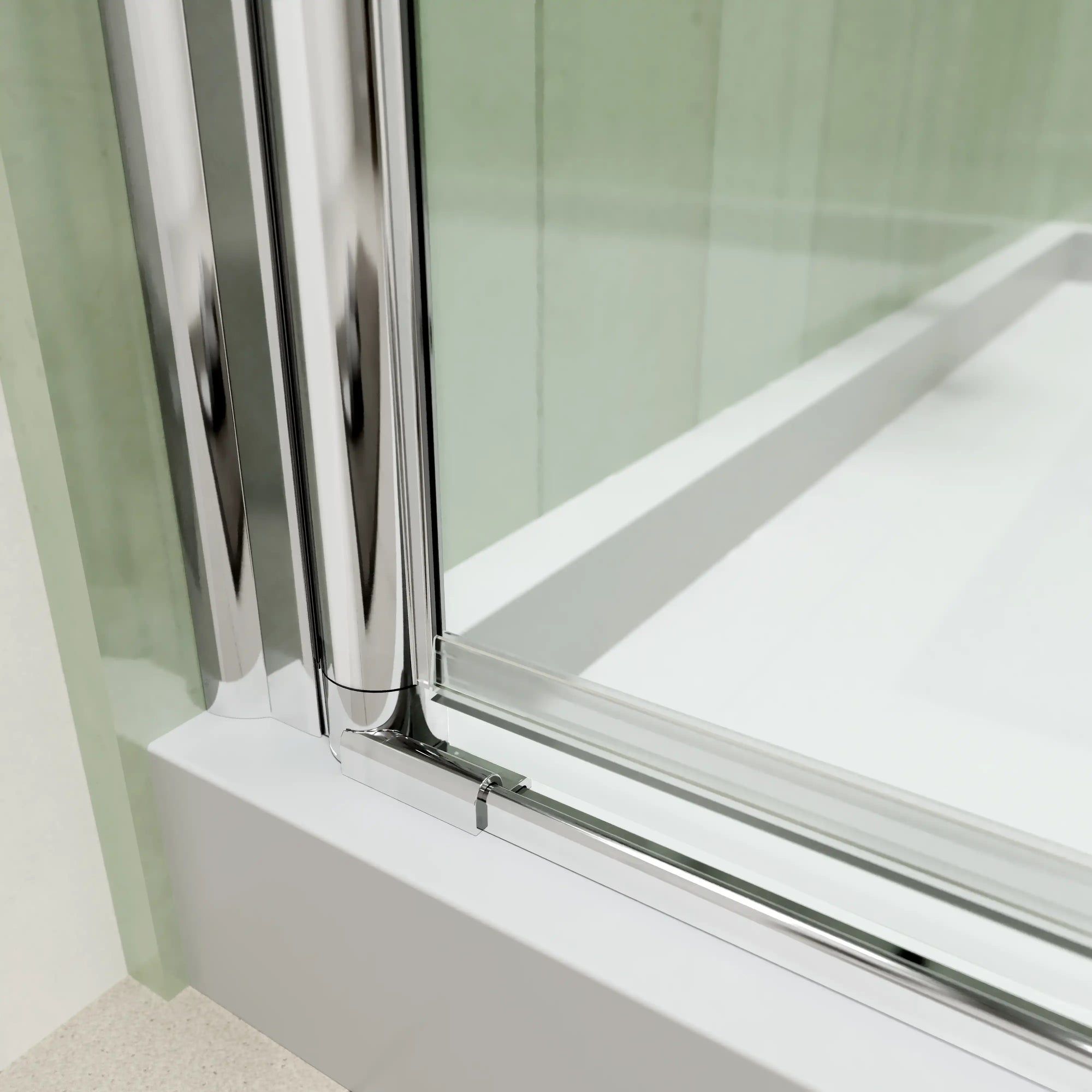 34&quot; x 72&quot; Chrome Semi-Frameless Bi-Fold Shower Door