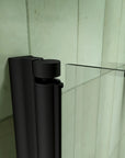 30" x 72" Matte Black Semi-Frameless Bi-Fold Shower Door