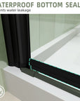 30" x 72" Matte Black Semi-Frameless Bi-Fold Shower Door