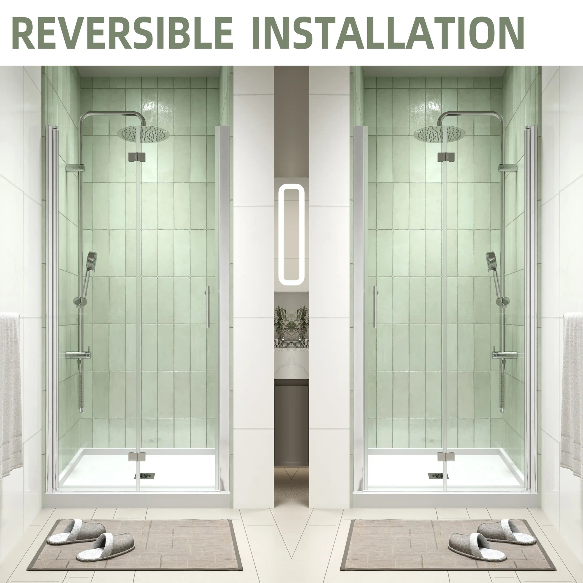 32&quot; x 72&quot; Chrome Semi-Frameless Bi-Fold Shower Door