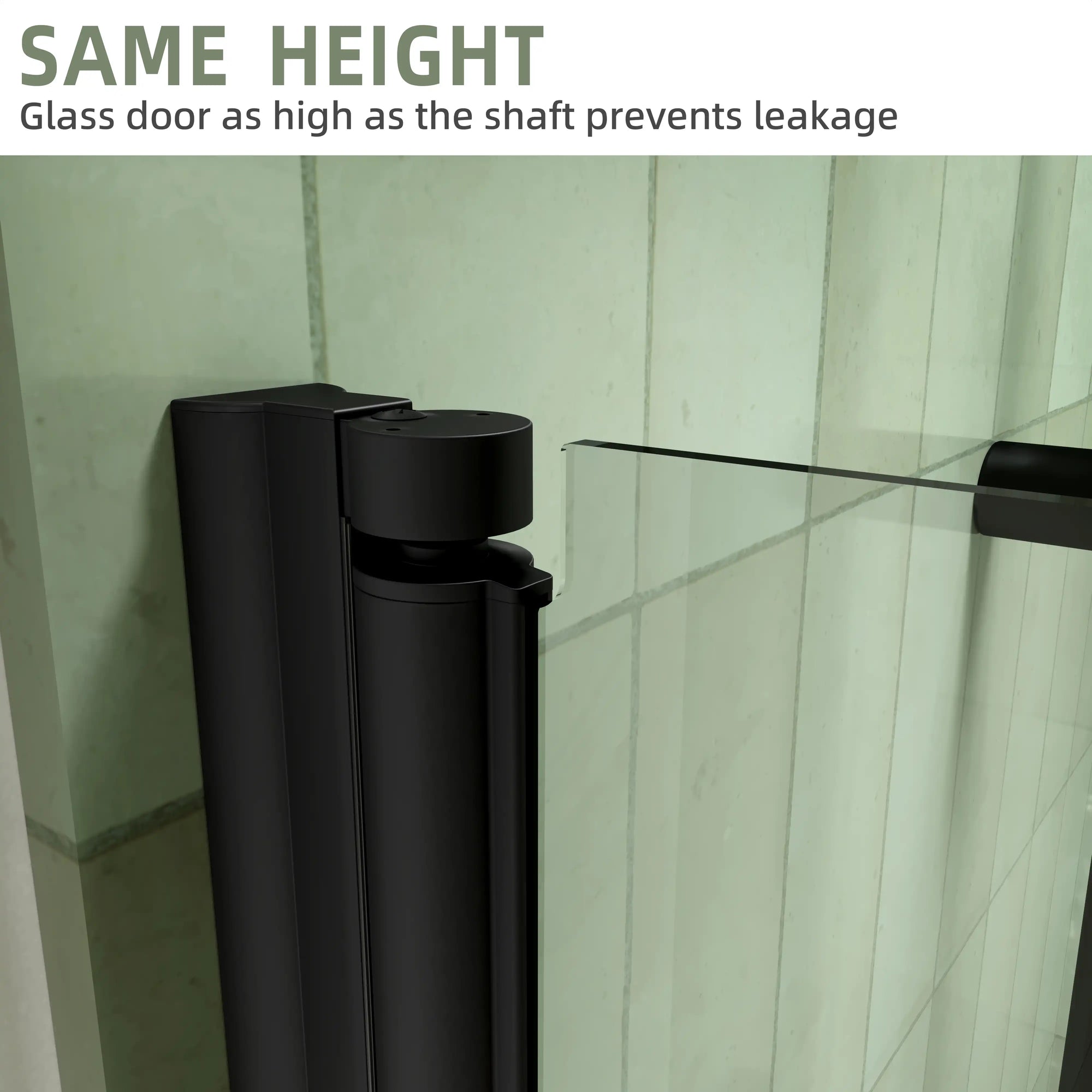 34&quot; x 72&quot; Matte Black Semi-Frameless Bi-Fold Shower Door