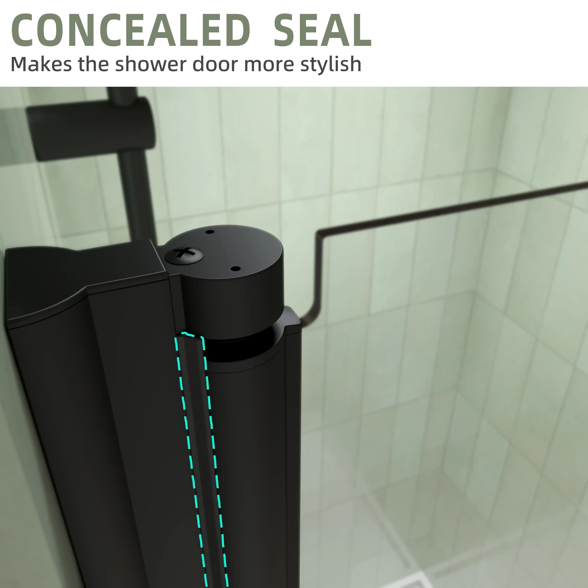 34&quot; x 72&quot; Matte Black Semi-Frameless Bi-Fold Shower Door