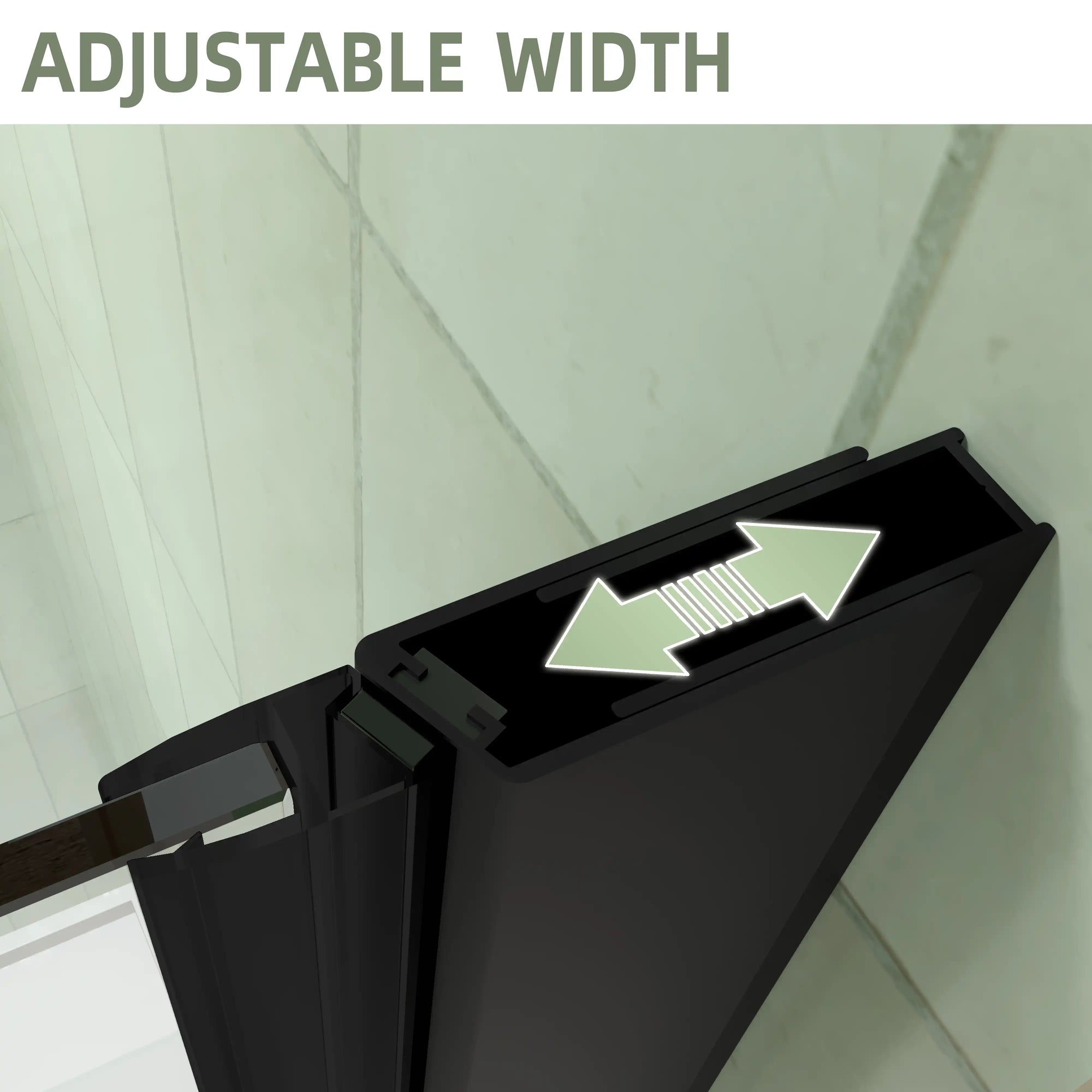 34&quot; x 72&quot; Matte Black Semi-Frameless Bi-Fold Shower Door