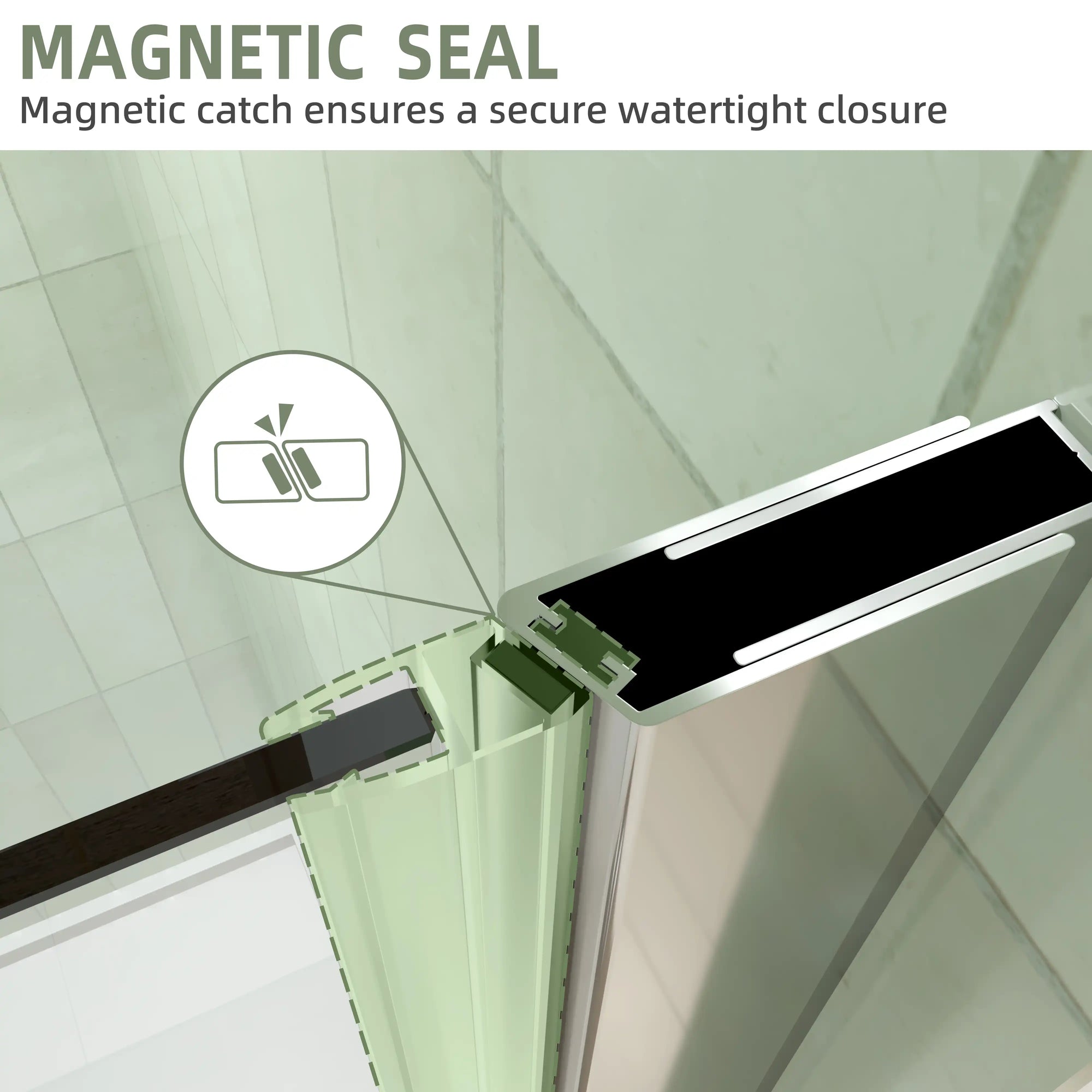 32&quot; x 72&quot; Chrome Semi-Frameless Bi-Fold Shower Door