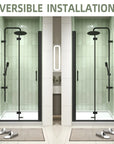 30" x 72" Matte Black Semi-Frameless Bi-Fold Shower Door
