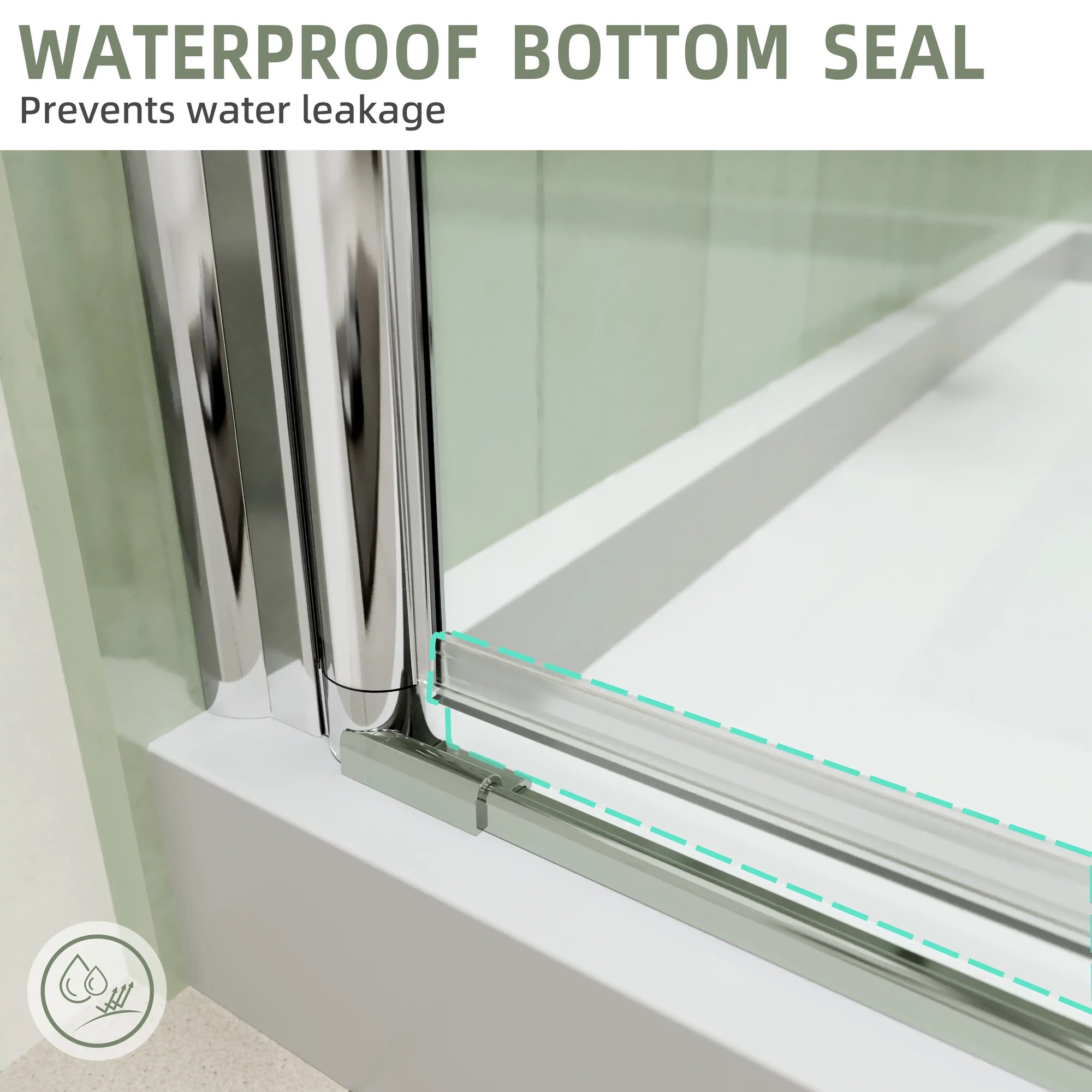 34&quot; x 72&quot; Chrome Semi-Frameless Bi-Fold Shower Door