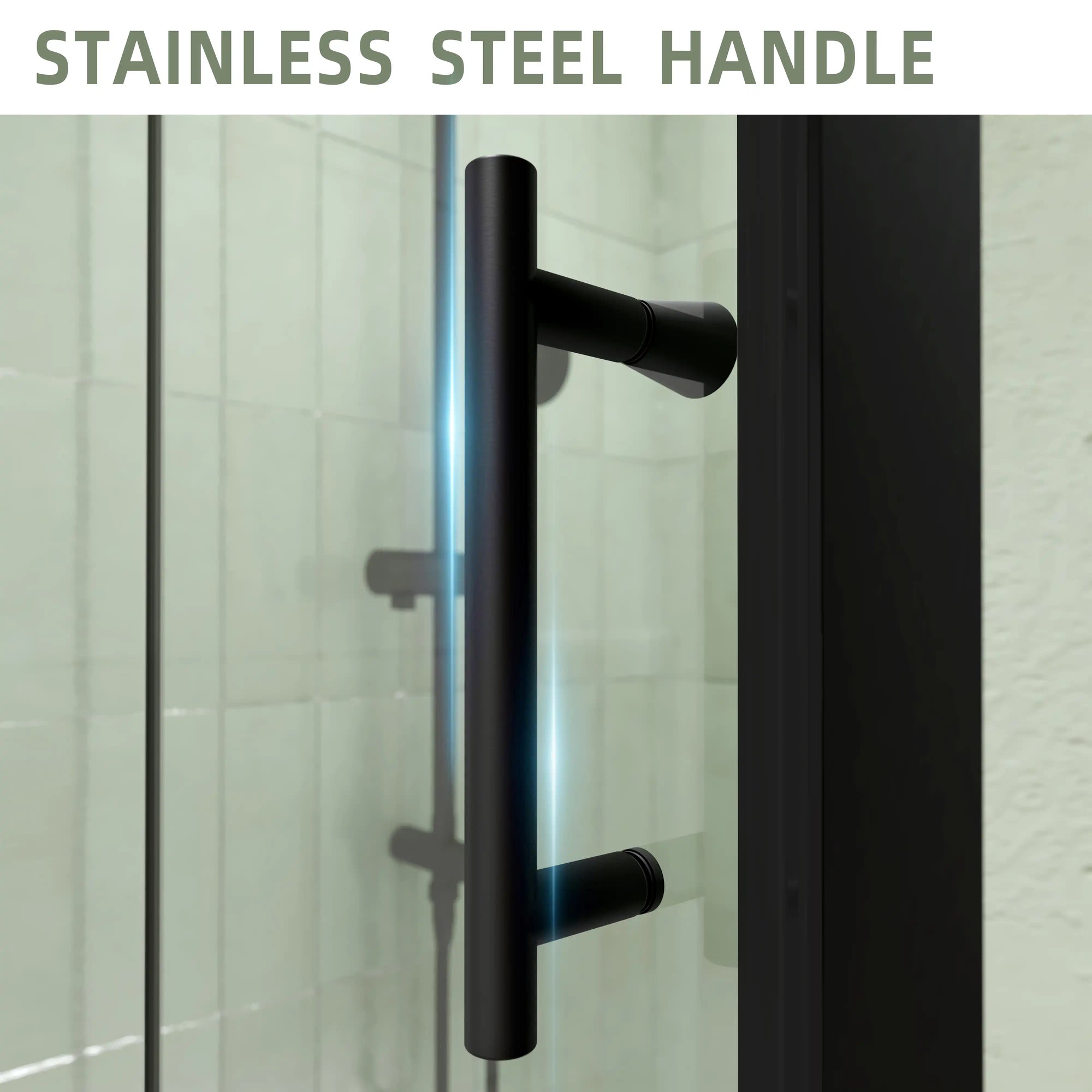 34&quot; x 72&quot; Matte Black Semi-Frameless Bi-Fold Shower Door