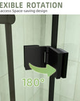 30" x 72" Matte Black Semi-Frameless Bi-Fold Shower Door