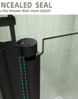 30" x 72" Matte Black Semi-Frameless Bi-Fold Shower Door