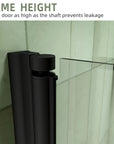 30" x 72" Matte Black Semi-Frameless Bi-Fold Shower Door