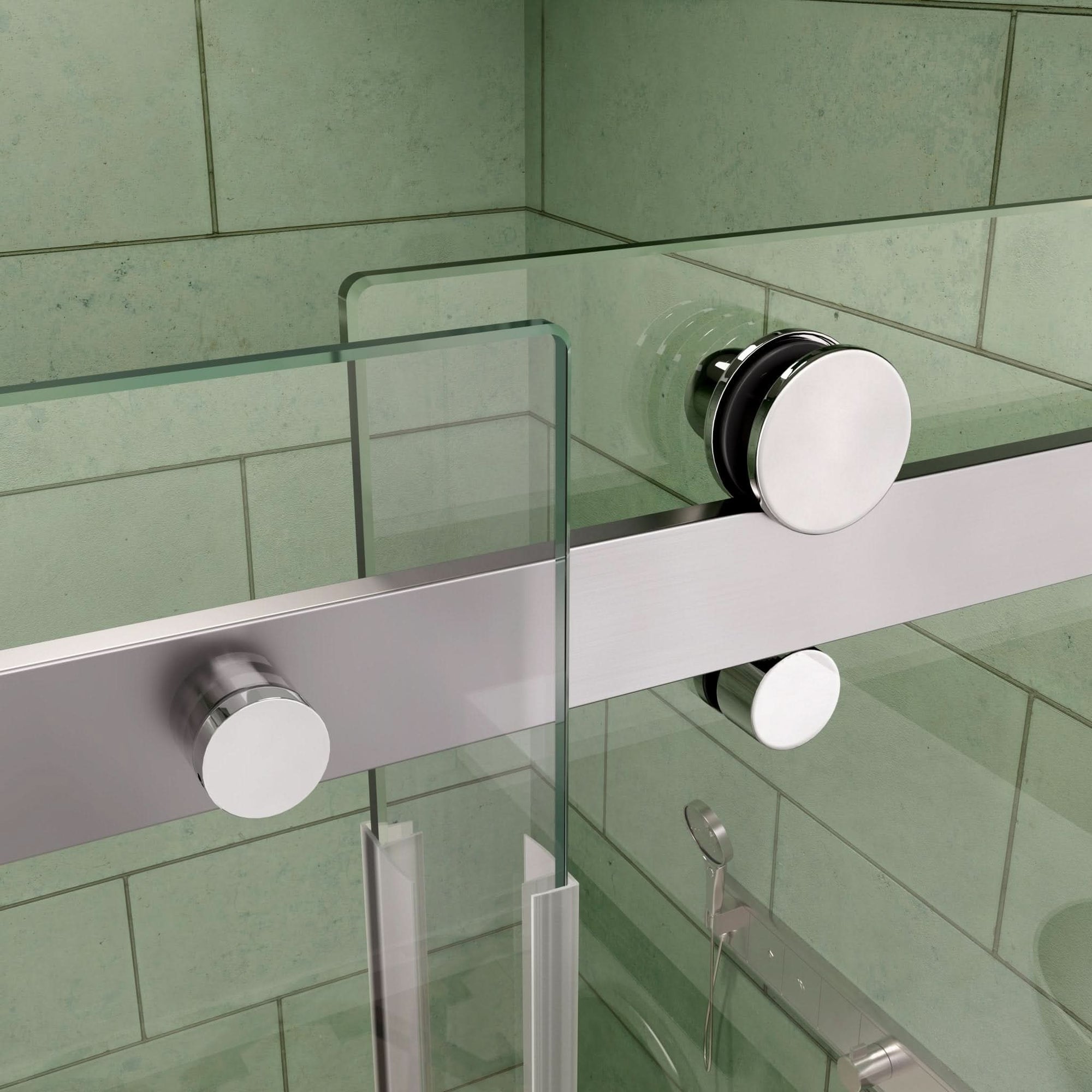 Frameless Bathtub Sliding shower Doors color:Chrome