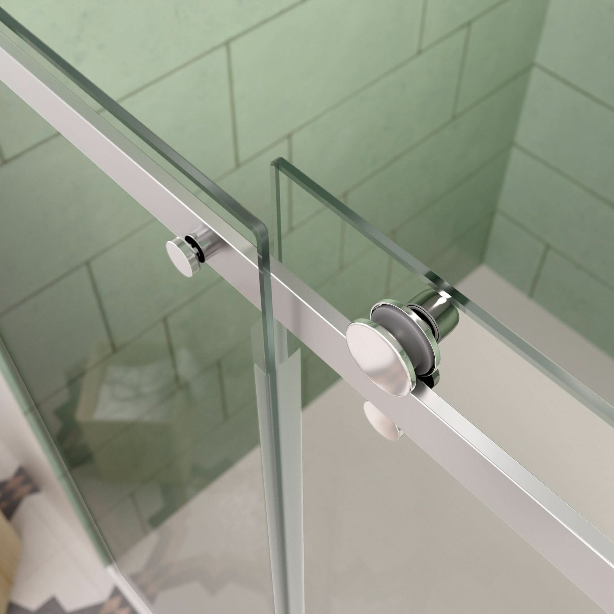 Frameless Bathtub Sliding shower Doors color:Chrome