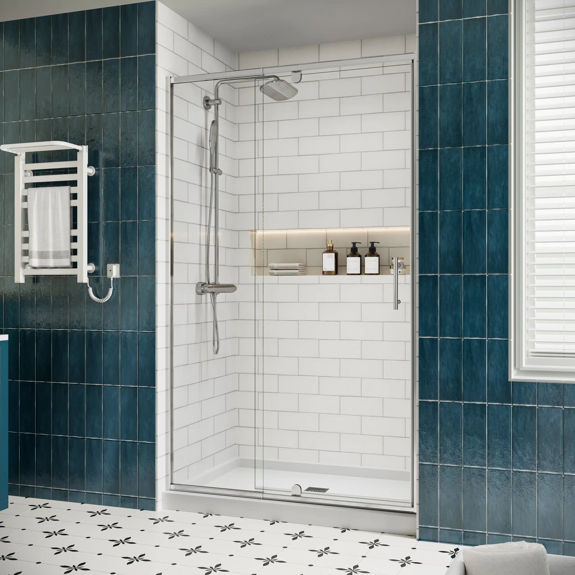 Side view of 42 in shower doors, size 42 x 71 | Ace Decor