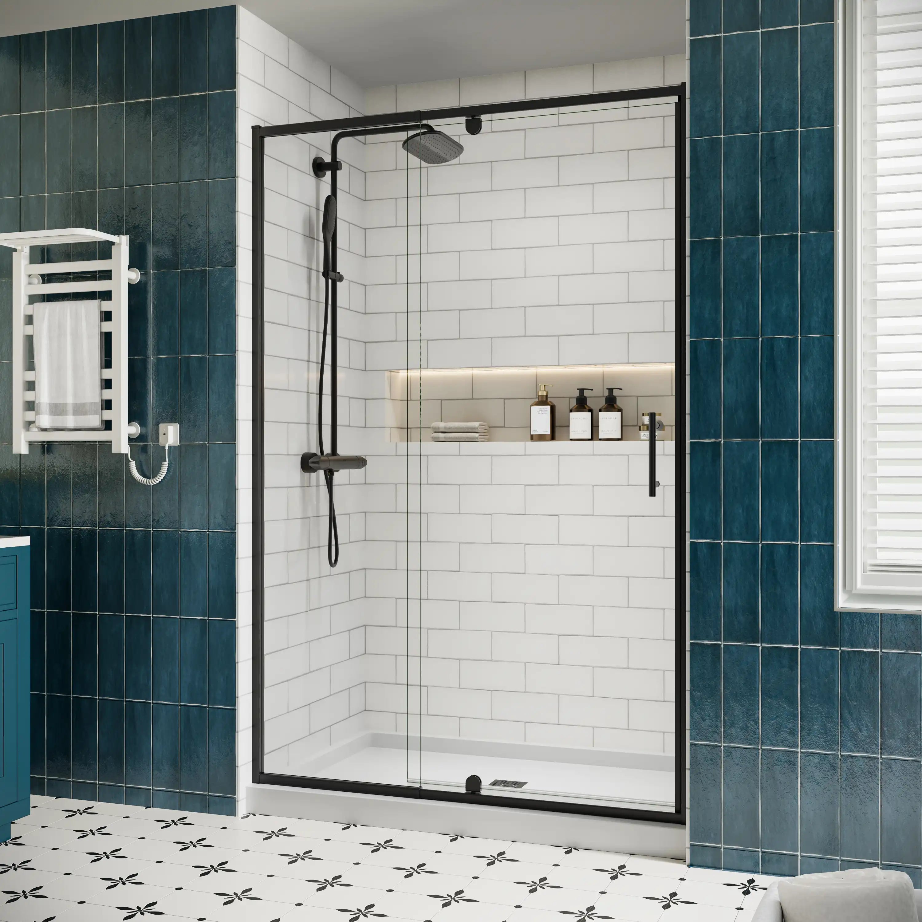 Pivot shower door side view, size 48 x 71 | Ace Decor