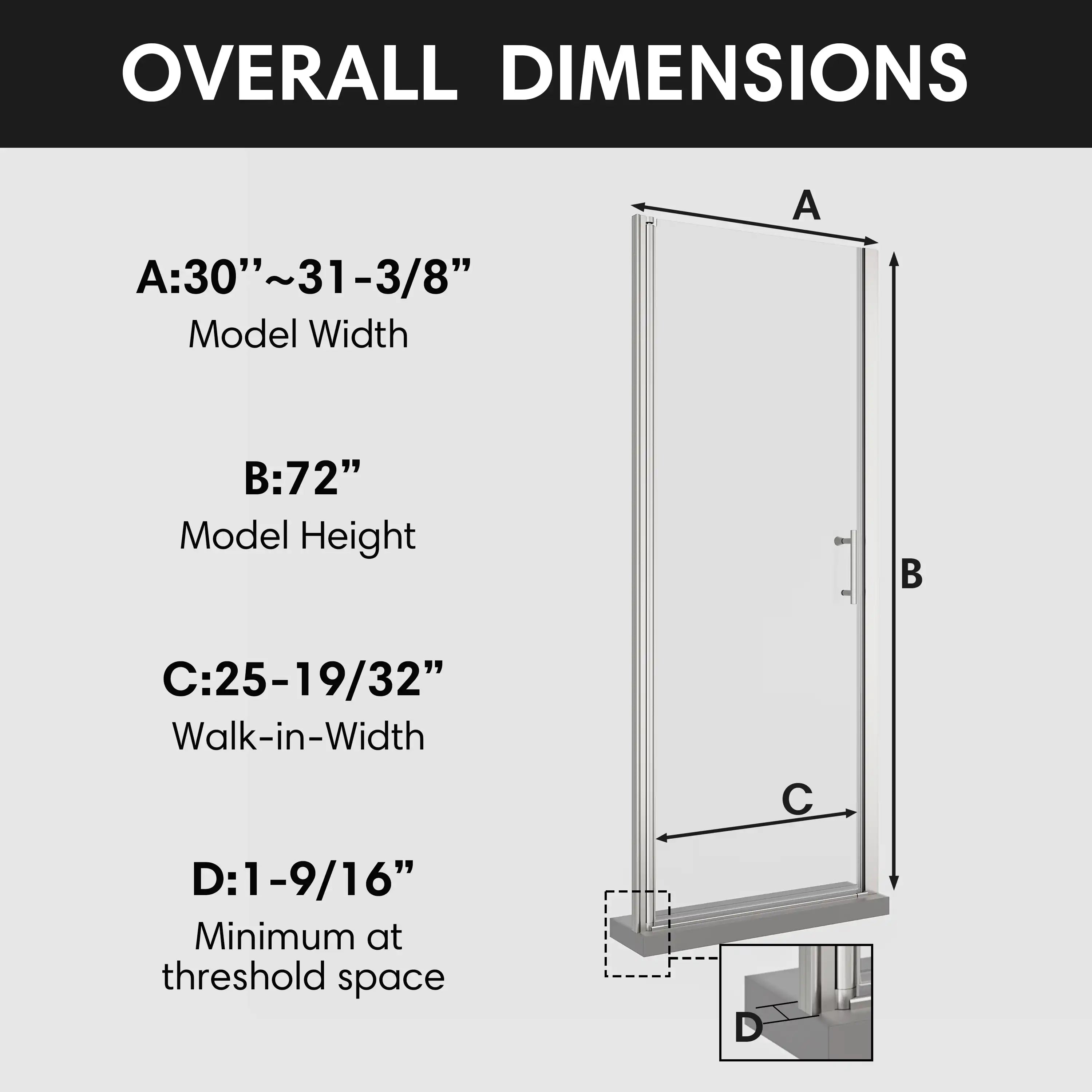Overall dimensions of the chrome 30