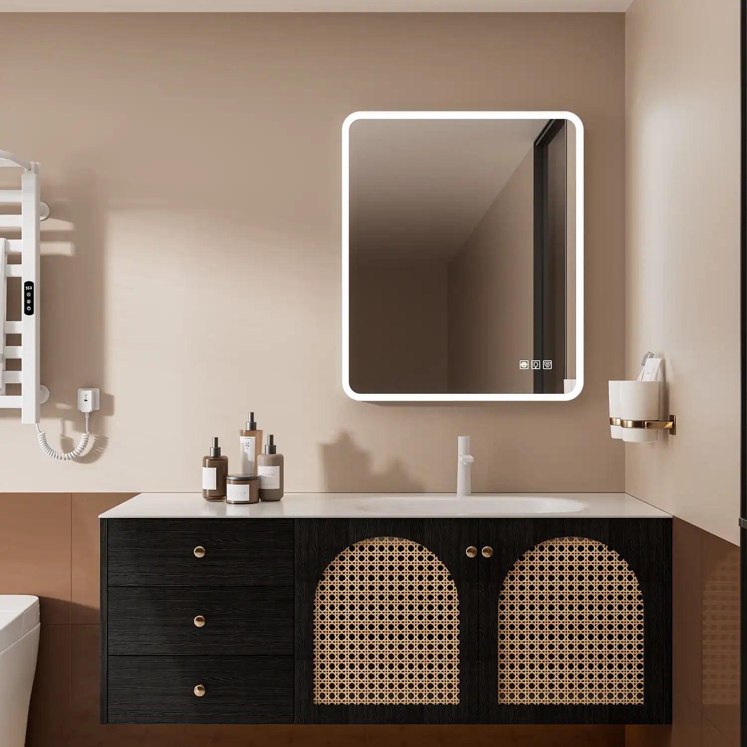 30"x36" Rectangular Framed Dimmable Anti-Fog LED Wall Bathroom Vanity Mirror