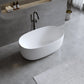 51" Seamless Resin Stone Freestanding Soaking Tub – White, with Overflow & Pop-Up Drain color: Matte White