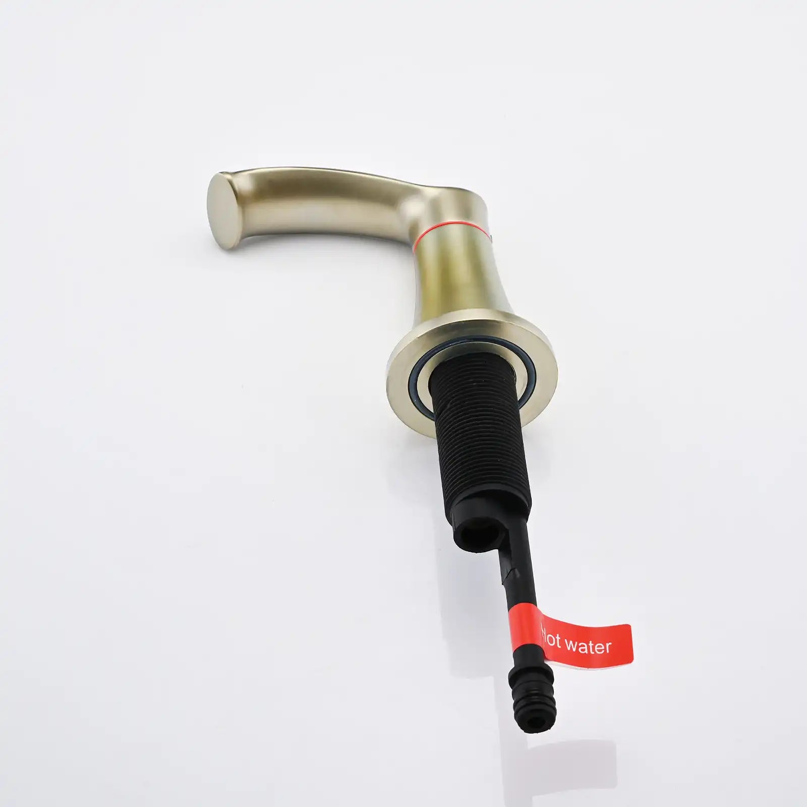 Brushed gold bathroom faucet hot water control valve with durable metal handle, offering a solid grip and smooth operation | Ace Decor