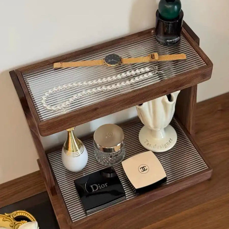 Bamboo Acrylic Two-Tier Bathroom Shelf