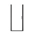 matte black framed pivot glass shower door.