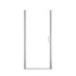 Chrome semi-frameless pivot shower door with clear tempered glass.