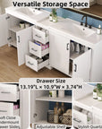 Elysian 84" Freestanding Bathroom Vanity with Double Sinks – White