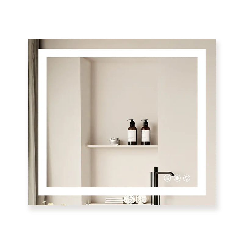 LuxeGlow Series 36"x32" Smart LED Mirror – Anti-Fog, Memory & Adjustable Lighting