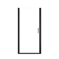 Zerra Series 36" W x 72" H Matte Black Semi-Frameless Pivot Shower Door