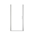 Chrome semi-frameless pivot shower door with clear tempered glass.